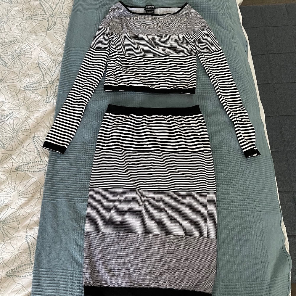 Bebe skirt and top outfit